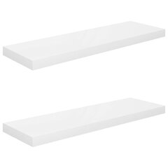 vidaXL Kelluvat seinähyllyt 2kpl korkeakiilto valk. 80x23,5x3,8 cm MDF hinta ja tiedot | Hyllyt | hobbyhall.fi