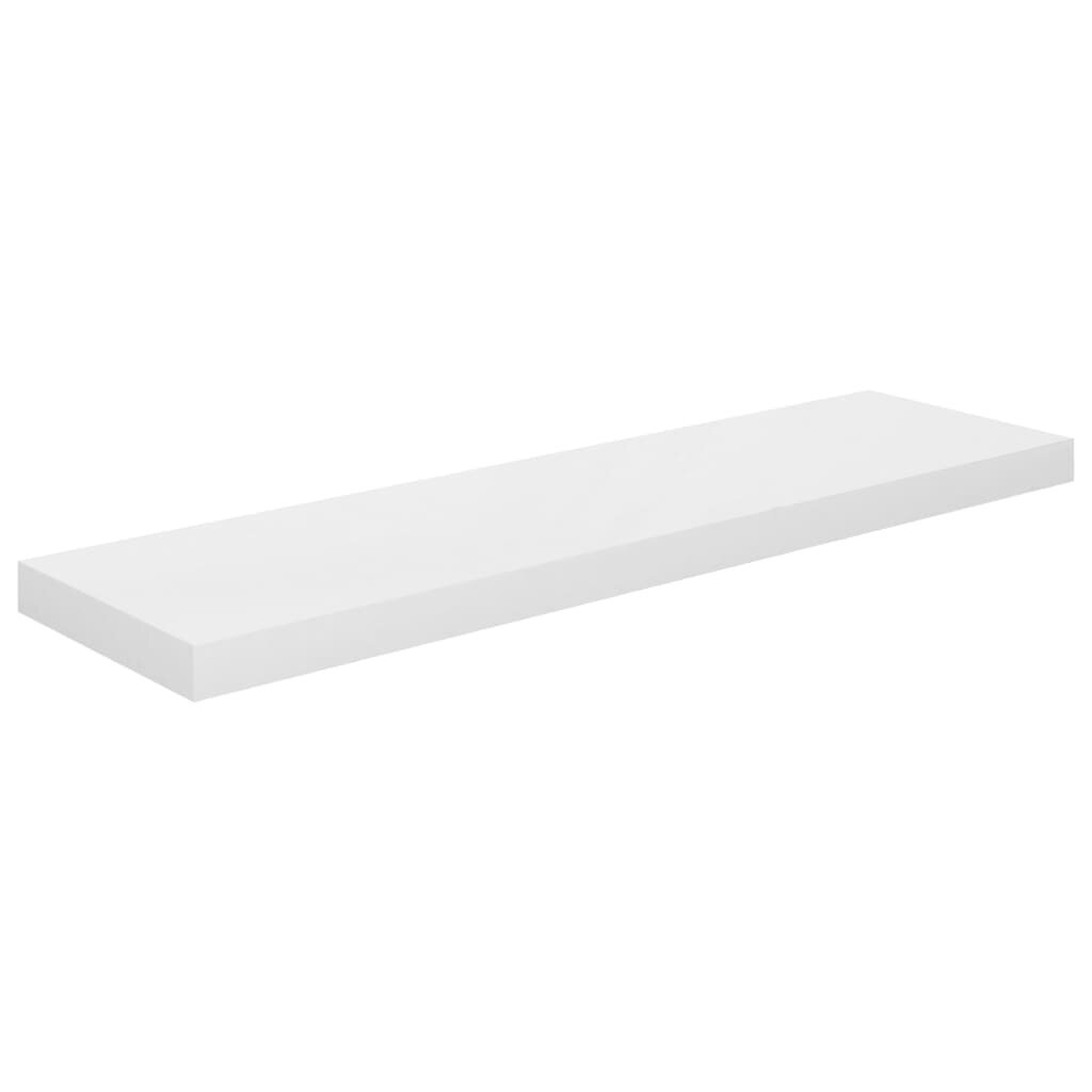 vidaXL Kelluva seinähylly korkeakiilto valkoinen 90x23,5x3,8 cm MDF hinta ja tiedot | Hyllyt | hobbyhall.fi