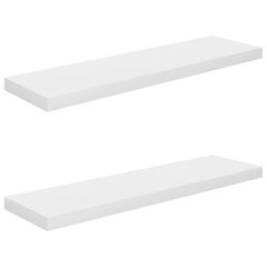 vidaXL Kelluvat seinähyllyt 2kpl korkeakiilto valk. 90x23,5x3,8 cm MDF hinta ja tiedot | Hyllyt | hobbyhall.fi