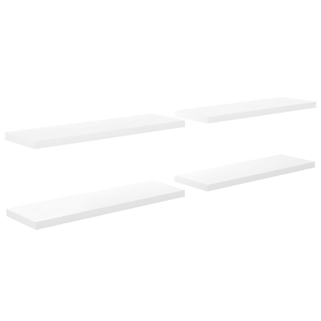 vidaXL Kelluvat seinähyllyt 4 kpl kork.kiilto valk 120x23,5x3,8 cm MDF hinta ja tiedot | Hyllyt | hobbyhall.fi