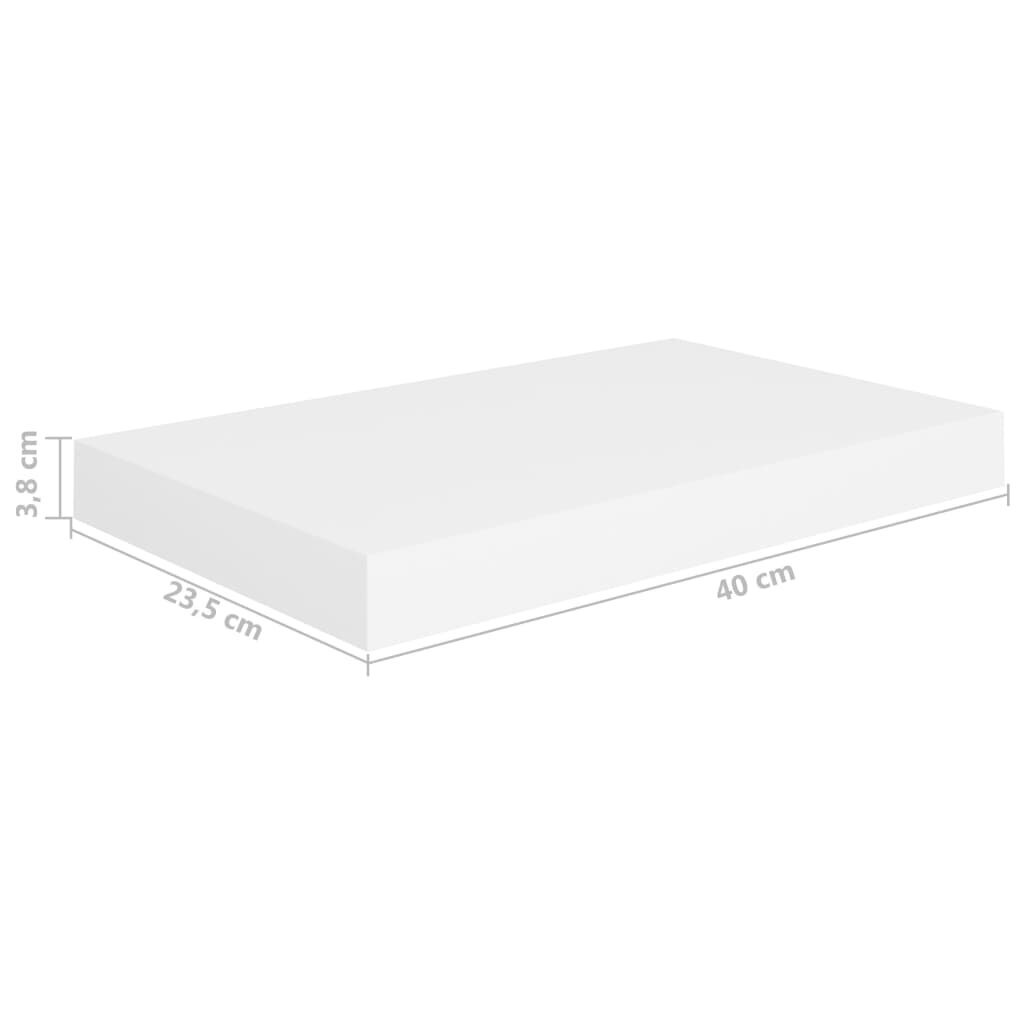 vidaXL Kelluva seinähylly valkoinen 40x23x3,8 cm MDF hinta ja tiedot | Hyllyt | hobbyhall.fi