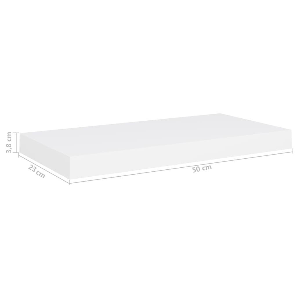 vidaXL Kelluva seinähylly valkoinen 50x23x3,8 cm MDF hinta ja tiedot | Hyllyt | hobbyhall.fi