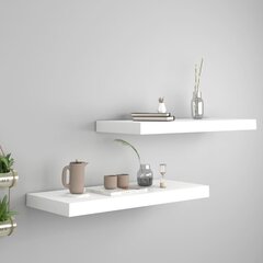 vidaXL Kelluvat seinähyllyt 2 kpl valkoinen 60x23,5x3,8 cm MDF hinta ja tiedot | Hyllyt | hobbyhall.fi