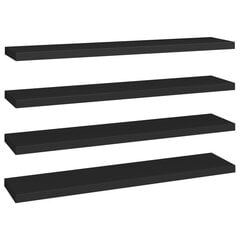 vidaXL Kelluvat seinähyllyt 4 kpl musta 120x23,5x3,8 cm MDF hinta ja tiedot | Hyllyt | hobbyhall.fi