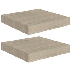 vidaXL Kelluvat seinähyllyt 2 kpl tammen värinen 23x23,5x3,8 cm MDF hinta ja tiedot | Hyllyt | hobbyhall.fi