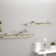 vidaXL Kelluvat seinähyllyt 2 kpl tammi 120x23,5x3,8 cm MDF hinta ja tiedot | Hyllyt | hobbyhall.fi