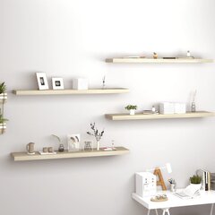 vidaXL Kelluvat seinähyllyt 4 kpl tammi 120x23,5x3,8 cm MDF hinta ja tiedot | Hyllyt | hobbyhall.fi