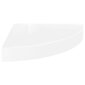 vidaXL Kelluva kulmahylly korkeakiilto valkoinen 25x25x3,8 cm MDF hinta ja tiedot | Hyllyt | hobbyhall.fi
