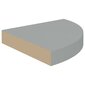 vidaXL Kelluva kulmahylly harmaa 25x25x3,8 cm MDF hinta ja tiedot | Hyllyt | hobbyhall.fi