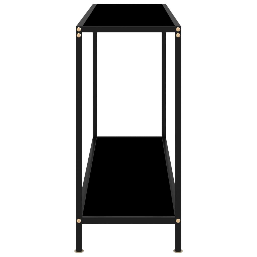 vidaXL Konsolipöytä musta 120x35x75 cm karkaistu lasi hinta ja tiedot | Sivupöydät | hobbyhall.fi