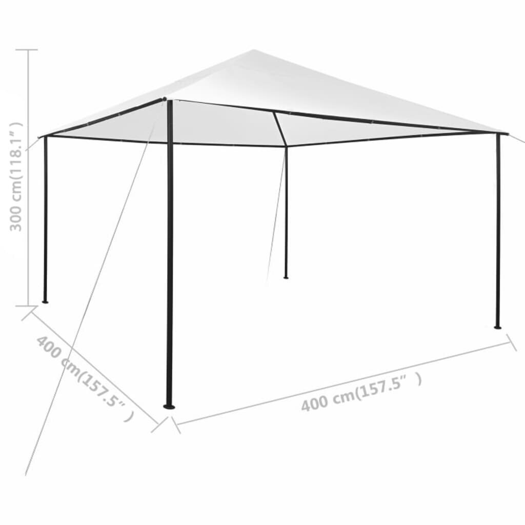 vidaXL Huvimaja 4x4x3 m valkoinen 180 g/m² hinta ja tiedot | Puutarhapaviljongit | hobbyhall.fi