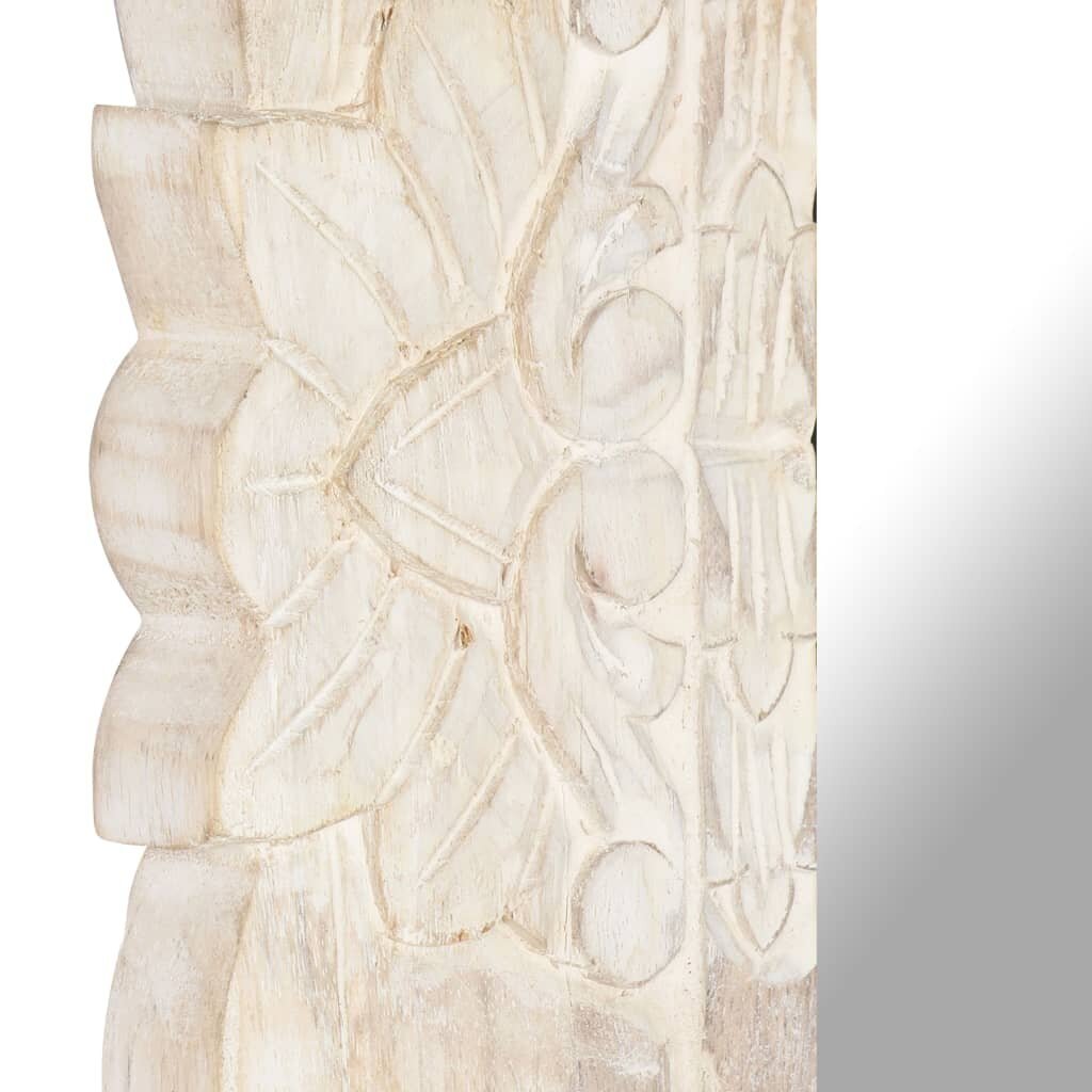 vidaXL Peili valkoinen 110x50 cm täysi mangopuu hinta ja tiedot | Peilit | hobbyhall.fi
