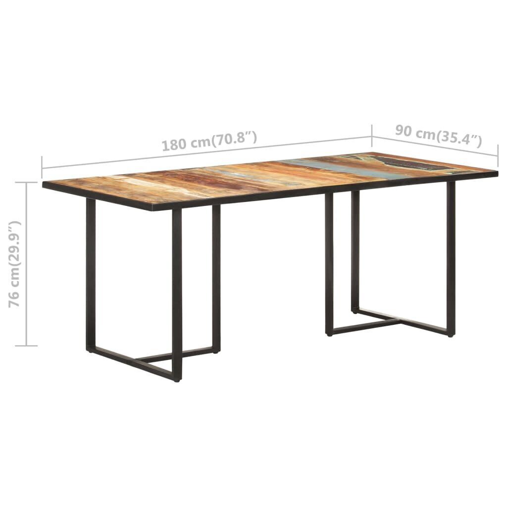 vidaXL Ruokapöytä 180 cm täysi kierrätetty puu hinta ja tiedot | Ruokapöydät | hobbyhall.fi