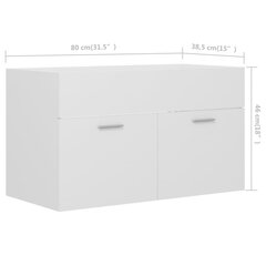 vidaXL Allaskaappi valkoinen 80x38,5x46 cm lastulevy hinta ja tiedot | Kylpyhuonekaapit | hobbyhall.fi