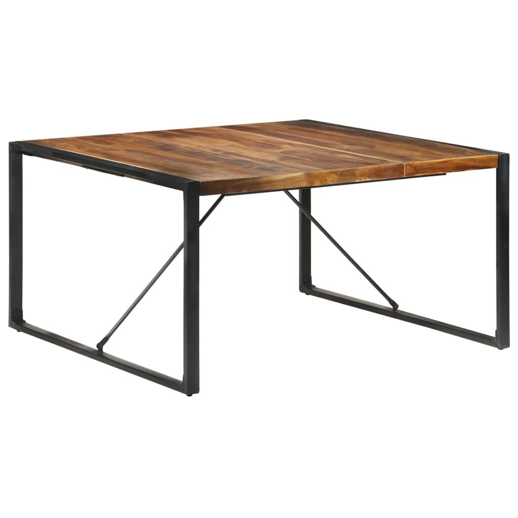 vidaXL Ruokapöytä 140x140x75 cm täysi puu seesamviimeistelyllä hinta ja tiedot | Ruokapöydät | hobbyhall.fi