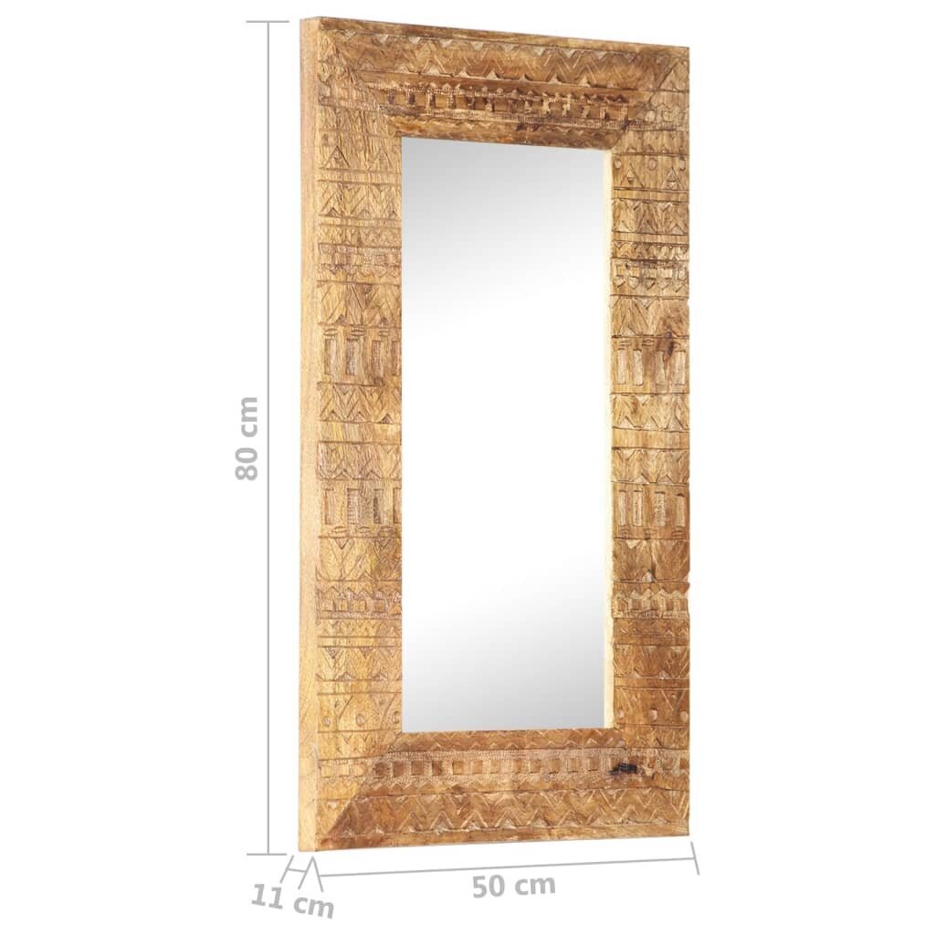 vidaXL Käsinveistetty peili 80x50x2,5 cm täysi mangopuu hinta ja tiedot | Peilit | hobbyhall.fi