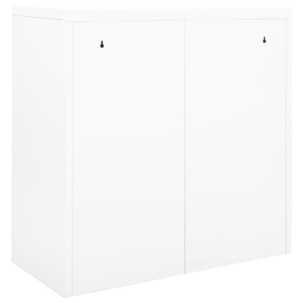 vidaXL Liukuovikaappi valkoinen 90x40x90 cm teräs hinta ja tiedot | Olohuoneen kaapit ja lipastot | hobbyhall.fi