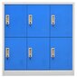 vidaXL Pukukaappi vaaleanharmaa ja sininen 90x45x92,5 cm teräs hinta ja tiedot | Kaapit | hobbyhall.fi