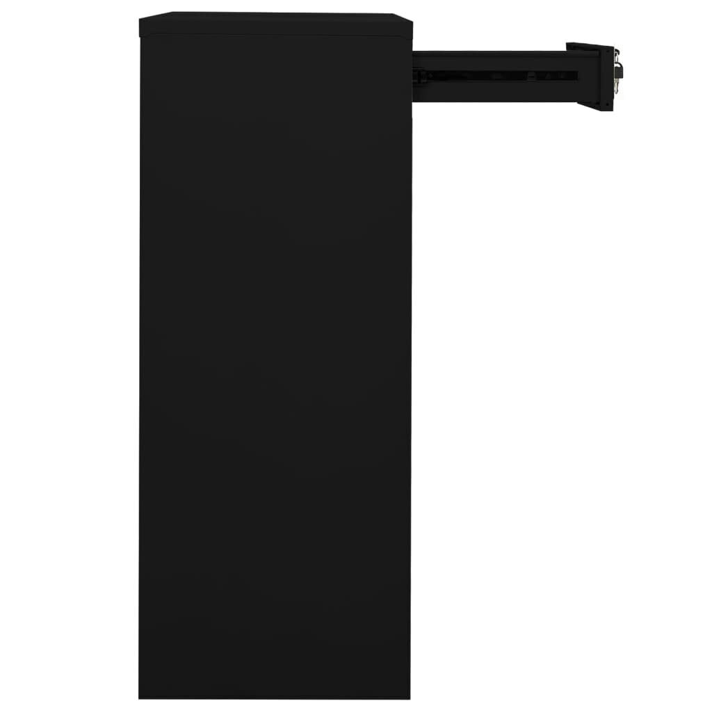 vidaXL Toimistokaappi musta 90x40x102 cm teräs hinta ja tiedot | Olohuoneen kaapit ja lipastot | hobbyhall.fi