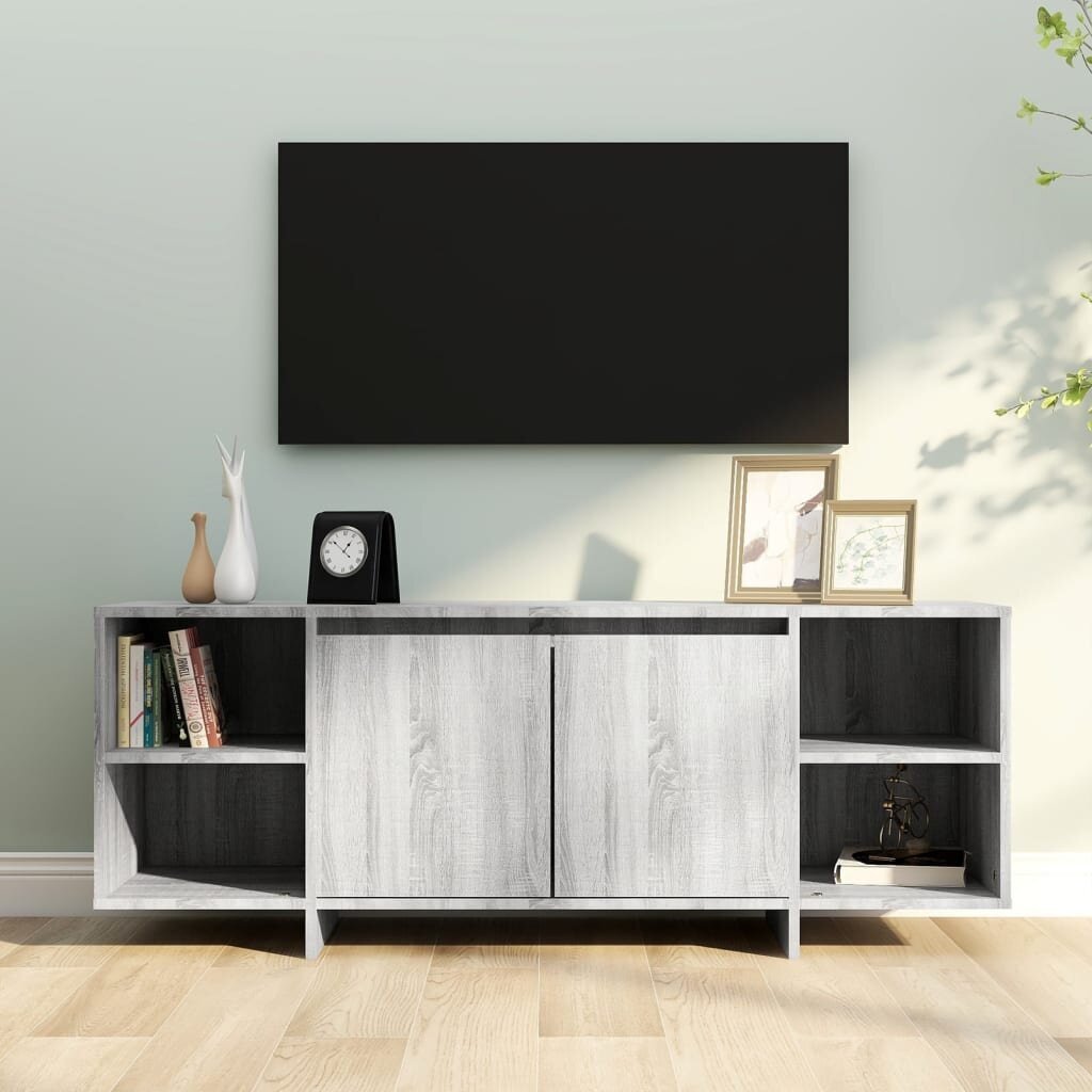 vidaXL TV-taso harmaa Sonoma 130x35x50 cm lastulevy hinta ja tiedot | TV-tasot | hobbyhall.fi