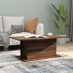 vidaXL Sohvapöytä ruskea tammi 102x55,5x40 cm lastulevy hinta ja tiedot | Sohvapöydät | hobbyhall.fi