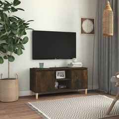 vidaXL TV-taso täyspuujaloilla savutammi 103,5x35x50 cm hinta ja tiedot | TV-tasot | hobbyhall.fi