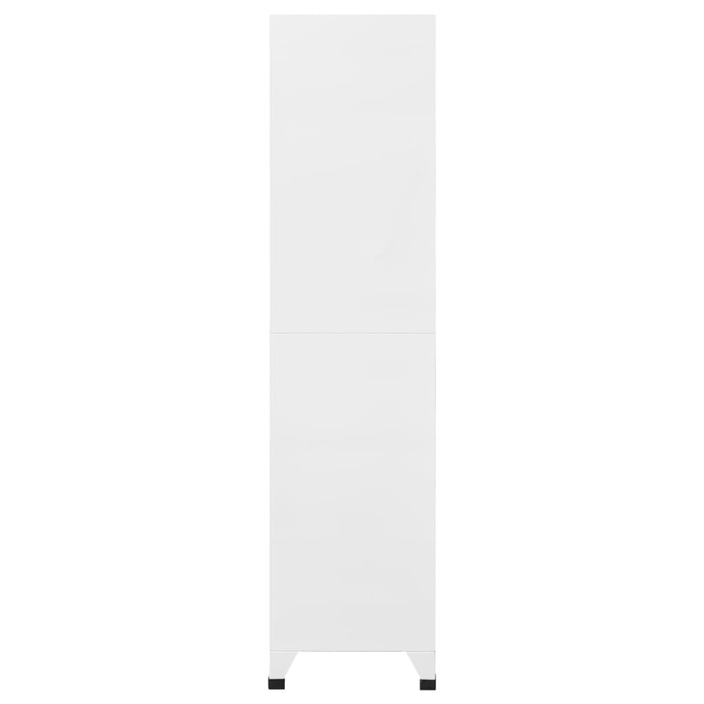 vidaXL Pukukaappi valkoinen 90x40x180 cm teräs hinta ja tiedot | Olohuoneen kaapit ja lipastot | hobbyhall.fi