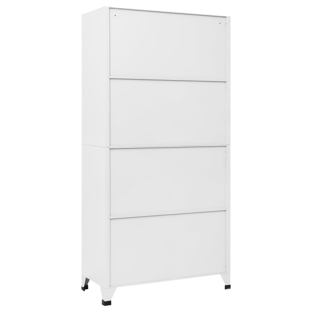 vidaXL Pukukaappi valkoinen 90x40x180 cm teräs hinta ja tiedot | Olohuoneen kaapit ja lipastot | hobbyhall.fi