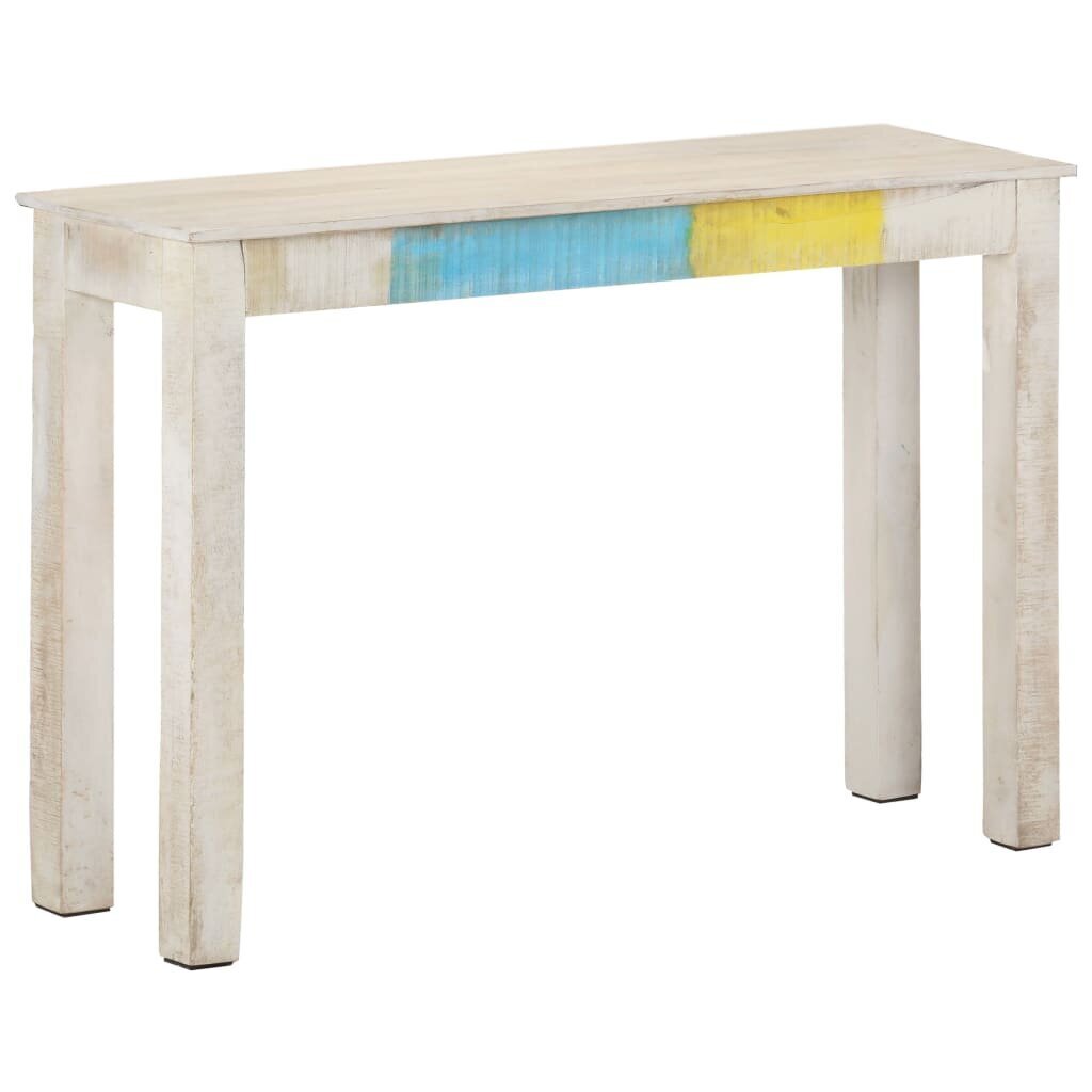 vidaXL Konsolipöytä valkoinen 115x35x77 cm karkea mangopuu hinta ja tiedot | Sivupöydät | hobbyhall.fi