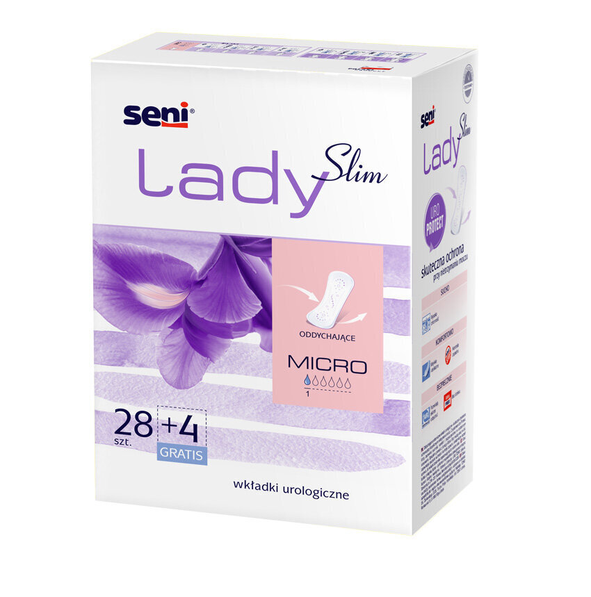 Terveyssiteet, Seni Lady Slim Micro, 32 ​​kpl, 5 kpl setti hinta ja tiedot | Tamponit ja terveyssiteet | hobbyhall.fi