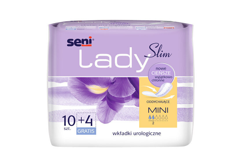 Old Lady Slim Mini terveyssiteet 14 kpl, sarja 10 pakkausta hinta ja tiedot | Tamponit ja terveyssiteet | hobbyhall.fi