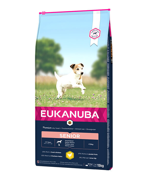 Eukanuba Caring Senior vyresniems mažų veislių šunims su vištiena, 15 kg hinta ja tiedot | Koiran kuivaruoka | hobbyhall.fi