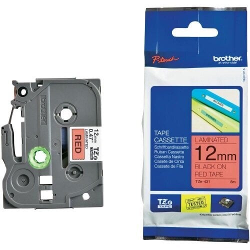 Brother Laminated Label Tape TZe431 Red/Black hinta ja tiedot | Tulostustarvikkeet | hobbyhall.fi