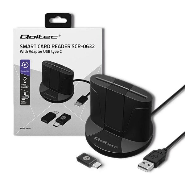 Qoltec Smart ID sirukortinlukija SCR 0632, USB