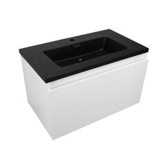 Kylpyhuonekaappi Lapeyre Tiroir 80 pesualtaalla Lima Noir 80, valkoinen hinta ja tiedot | Kylpyhuonekaapit | hobbyhall.fi