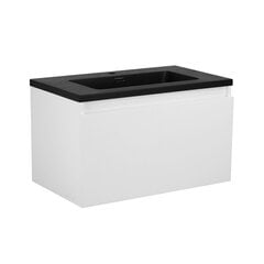 Kylpyhuonekaappi Lapeyre Tiroir 80 pesualtaalla Lima Noir 80, valkoinen hinta ja tiedot | Kylpyhuonekaapit | hobbyhall.fi