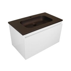 Lapeyre Tiroir 80 kylpyhuonekaappi Infiny Cafe 80 pesualtaalla, valkoinen hinta ja tiedot | Kylpyhuonekaapit | hobbyhall.fi