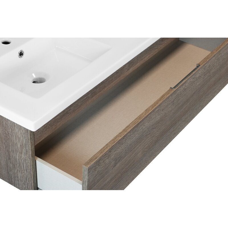 Kylpyhuonekaappi Lapeyre Fokus 120 pesualtaalla Lima Blanc 120, ruskea hinta ja tiedot | Kylpyhuonekaapit | hobbyhall.fi