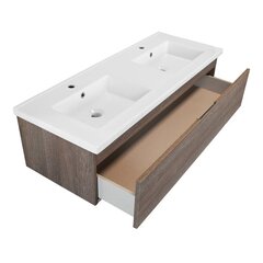 Kylpyhuonekaappi Lapeyre Fokus 120 pesualtaalla Lima Blanc 120, ruskea hinta ja tiedot | Kylpyhuonekaapit | hobbyhall.fi