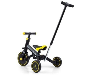 Milly Mally Black optimus 4in1 20" potkupyörä musta, keltainen hinta ja tiedot | Kolmipyörät | hobbyhall.fi
