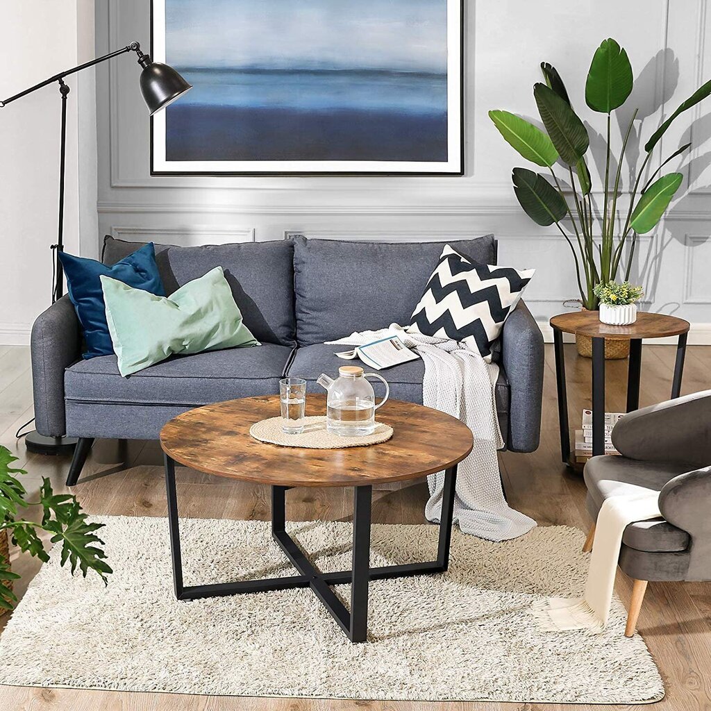 Sohvapöytä Vasen musta, ruskea hinta ja tiedot | Sohvapöydät | hobbyhall.fi
