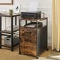 Vasen toimistokaappi, musta, ruskea hinta ja tiedot | Tietokonepöydät ja työpöydät | hobbyhall.fi
