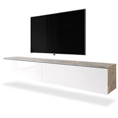 Selsey Kane LED -TV-taso, 30 x 180 x 33 cm, harmaa / valkoinen hinta ja tiedot | TV-tasot | hobbyhall.fi