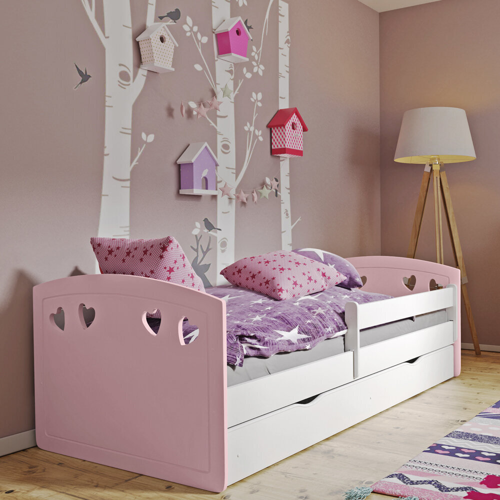 Selsey Derata Lasten sänky patjalla, 80x140 cm, pinkki hinta ja tiedot | Lastensängyt | hobbyhall.fi