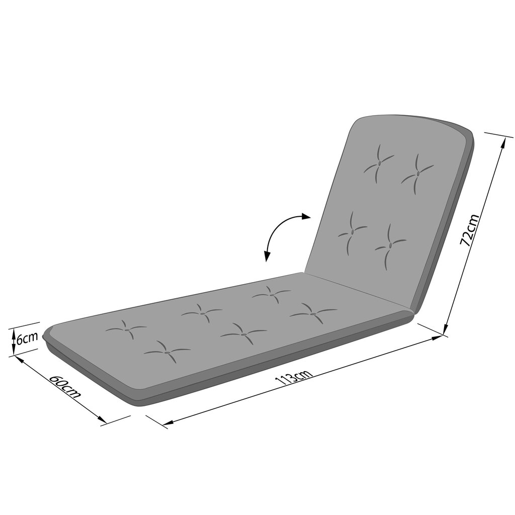 Patja Hobbygarden Beatriz, harmaa hinta ja tiedot | Istuintyynyt, pehmusteet ja päälliset | hobbyhall.fi