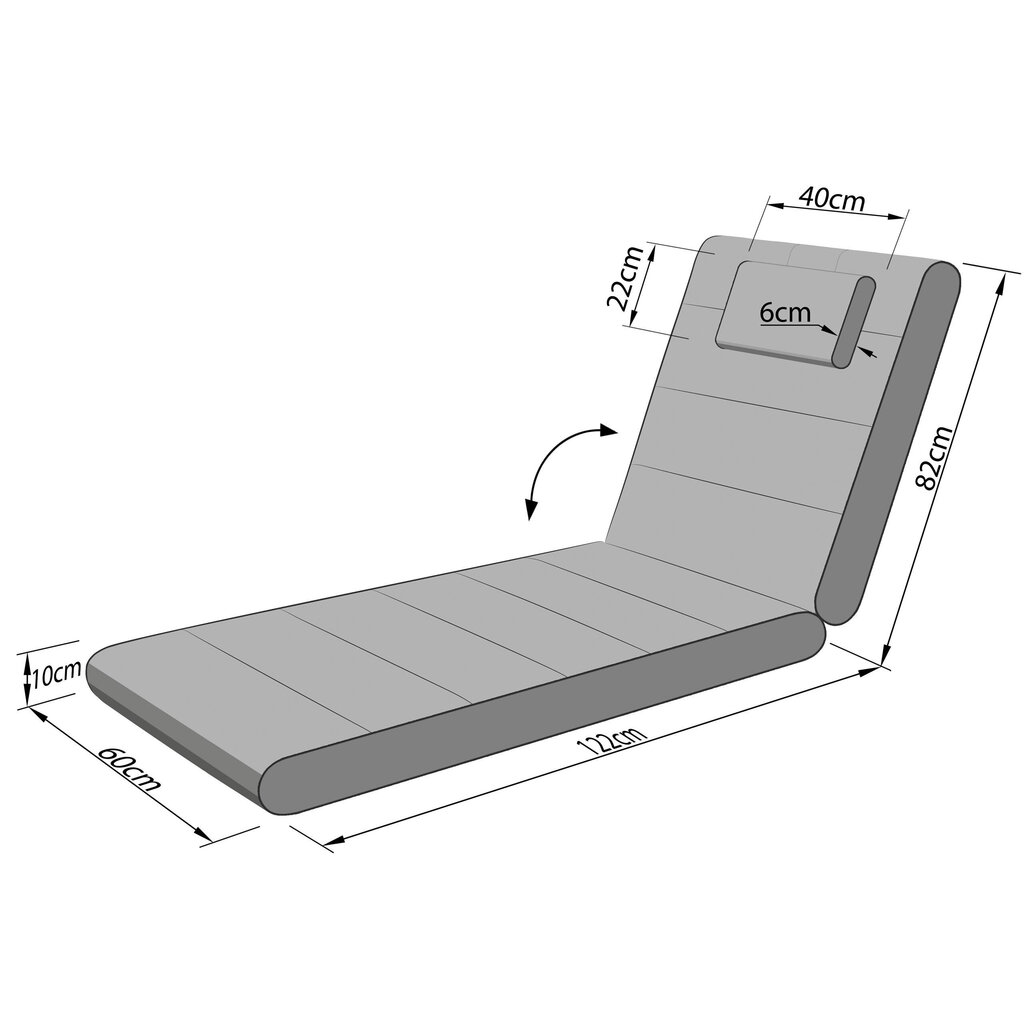 Patja Hobbygarden Malaga, harmaa hinta ja tiedot | Istuintyynyt, pehmusteet ja päälliset | hobbyhall.fi