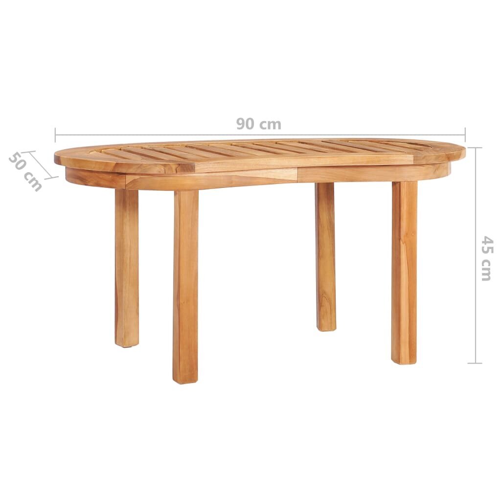 vidaXL Sohvapöytä 90x50x45 cm täysi tiikki hinta ja tiedot | Sohvapöydät | hobbyhall.fi