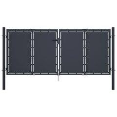 vidaXL Puutarhaportti teräs 300x125 cm antrasiitti hinta ja tiedot | Aidat ja tarvikkeet | hobbyhall.fi