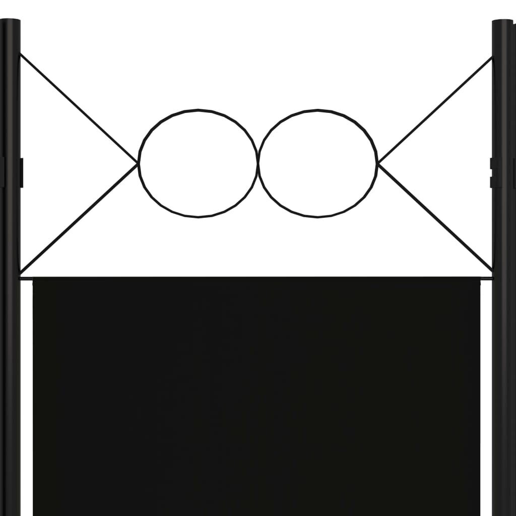 vidaXL 5-paneelinen tilanjakaja 200x180 cm musta hinta ja tiedot | Sermit ja tilanjakajat | hobbyhall.fi