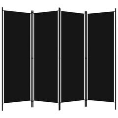 vidaXL 4-paneelinen tilanjakaja musta 200x180 cm hinta ja tiedot | Sermit ja tilanjakajat | hobbyhall.fi